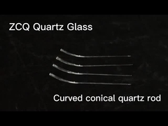 투명한 석영 막대 매끄러운 표면 곡선 원추형 유리 막대